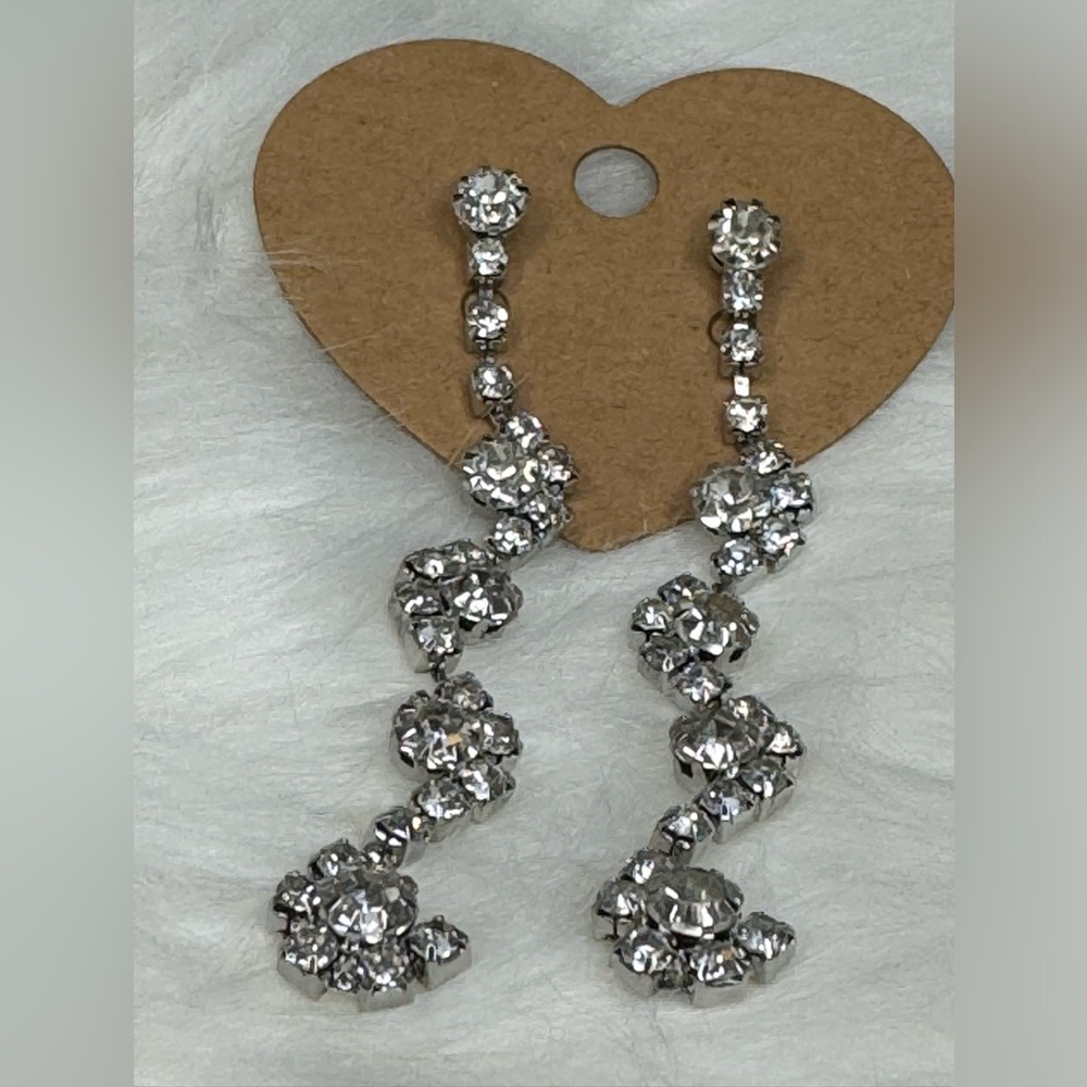 Statement crystal bling dangling earrings